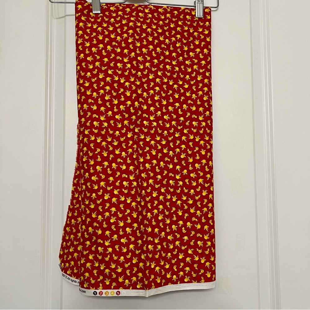 Timeless Treasures Little Yellow Chicks Red Cotton Fabric